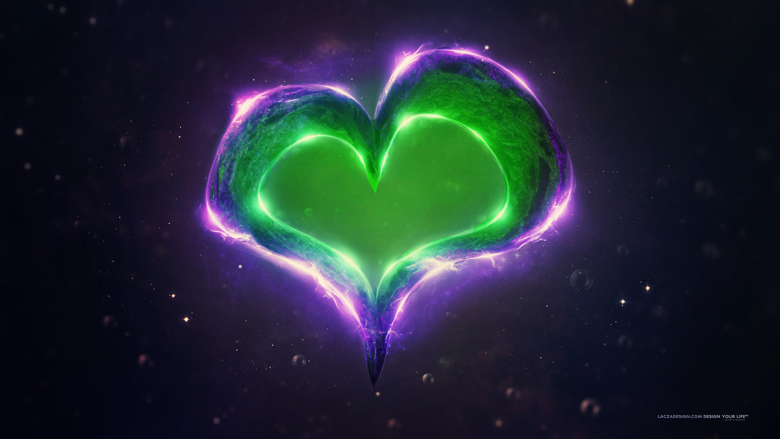 Green Purple Love Heart2701016926